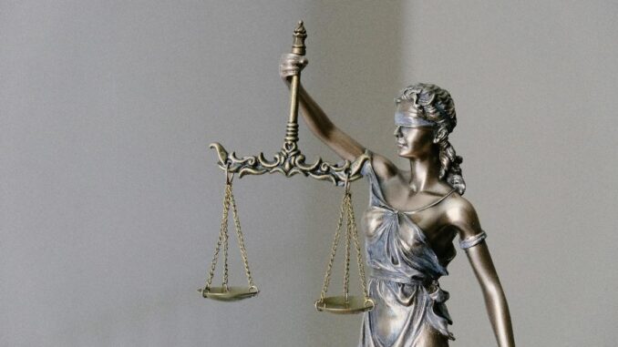 A statue of Lady Justice.